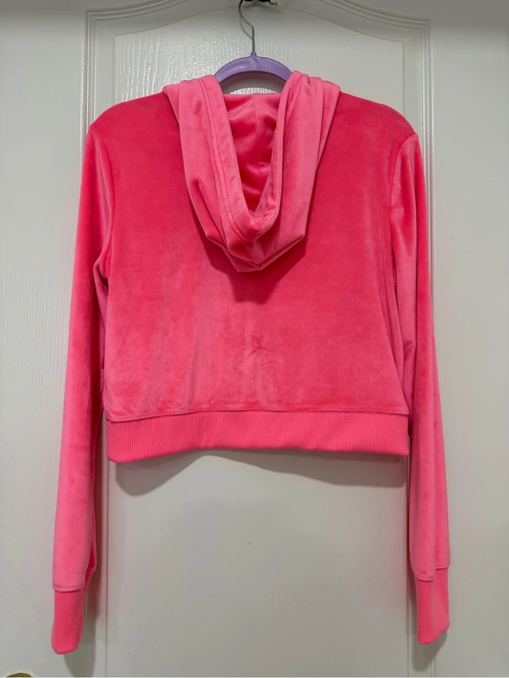 NWT Aerie Dreamy Velour Set Coral Sun Cropped Hoodie L Pants S Matching Set